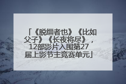 《脱缰者也》《比如父子》《长夜将尽》，12部影片入围第27届上影节主竞赛单元