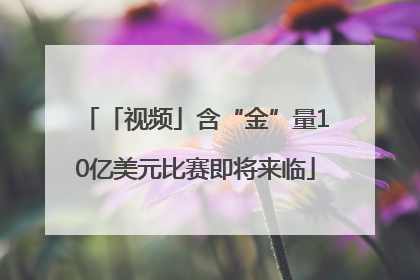 「视频」含“金”量10亿美元比赛即将来临
