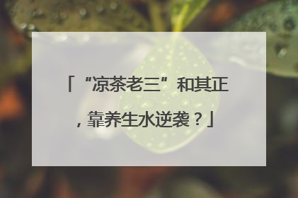 “凉茶老三”和其正，靠养生水逆袭？