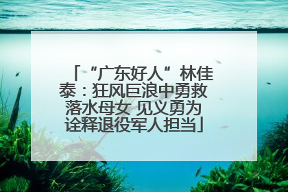 “广东好人”林佳泰：狂风巨浪中勇救落水母女 见义勇为诠释退役军人担当