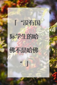 “没有国际学生的哈佛不是哈佛”