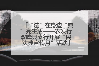 “法”在身边“典”亮生活——农发行双峰县支行开展“民法典宣传月”活动