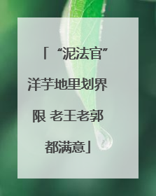 “泥法官”洋芋地里划界限 老王老郭都满意