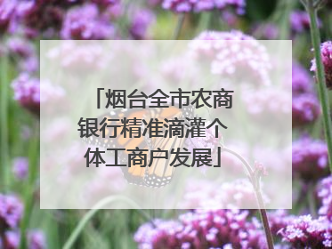 烟台全市农商银行精准滴灌个体工商户发展