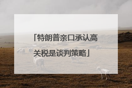 特朗普亲口承认高关税是谈判策略