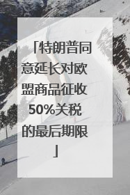 特朗普同意延长对欧盟商品征收50%关税的最后期限
