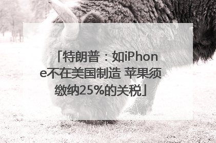 特朗普：如iPhone不在美国制造 苹果须缴纳25%的关税