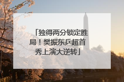 独得两分锁定胜局！樊振东乒超首秀上演大逆转