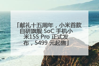 献礼十五周年，小米首款自研旗舰 SoC 手机小米15S Pro 正式发布，5499 元起售