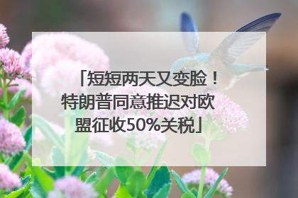 短短两天又变脸！特朗普同意推迟对欧盟征收50%关税