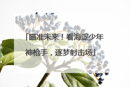 瞄准未来！看海淀少年神枪手，逐梦射击场