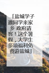 盐城学子邀同学来家乡 政府请客！这个暑假，大学生多项福利免费游盐城