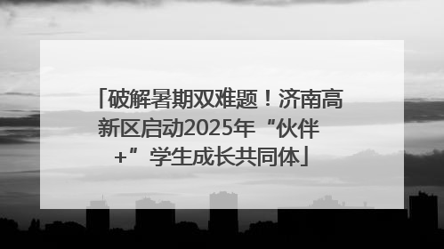 破解暑期双难题！济南高新区启动2025年“伙伴+”学生成长共同体