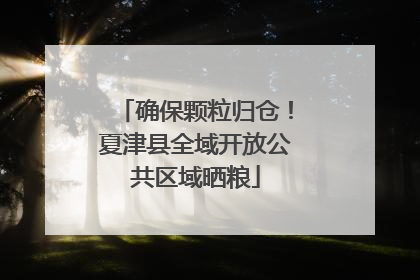 确保颗粒归仓！夏津县全域开放公共区域晒粮