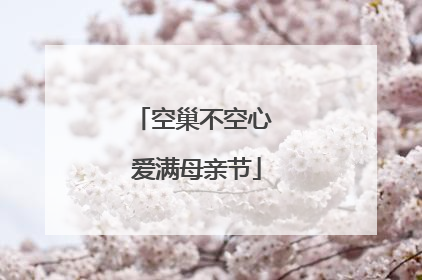 空巢不空心 爱满母亲节
