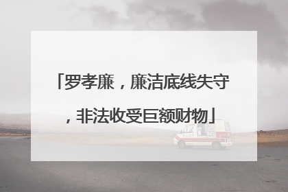 罗孝廉，廉洁底线失守，非法收受巨额财物