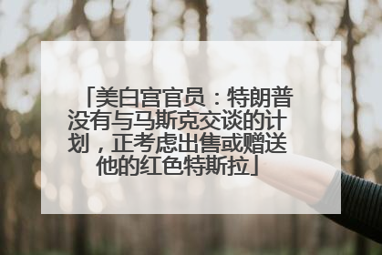 美白宫官员：特朗普没有与马斯克交谈的计划，正考虑出售或赠送他的红色特斯拉