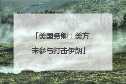 美国务卿：美方未参与打击伊朗