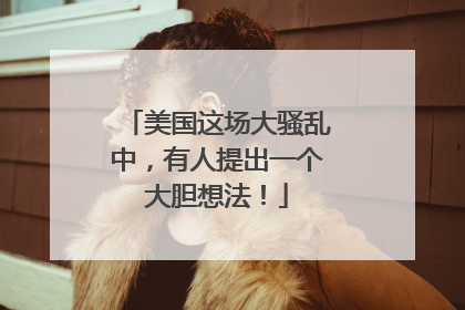 美国这场大骚乱中，有人提出一个大胆想法！