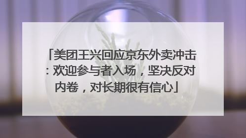 美团王兴回应京东外卖冲击：欢迎参与者入场，坚决反对内卷，对长期很有信心