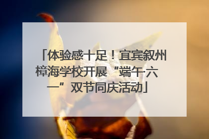 体验感十足！宜宾叙州樟海学校开展“端午·六一”双节同庆活动