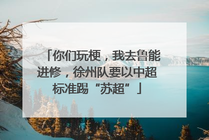 你们玩梗，我去鲁能进修，徐州队要以中超标准踢“苏超”
