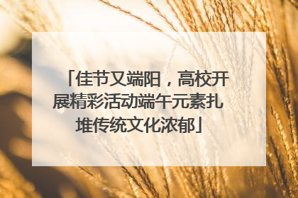 佳节又端阳，高校开展精彩活动端午元素扎堆传统文化浓郁