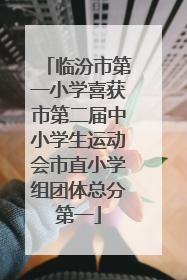临汾市第一小学喜获市第二届中小学生运动会市直小学组团体总分第一