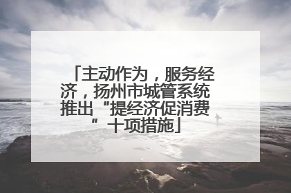 主动作为，服务经济，扬州市城管系统推出“提经济促消费”十项措施