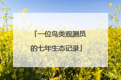 一位鸟类观测员的七年生态记录