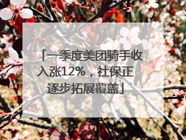 一季度美团骑手收入涨12%，社保正逐步拓展覆盖