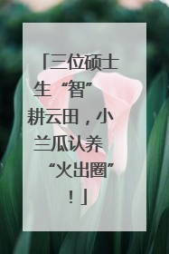 三位硕士生“智” 耕云田，小兰瓜认养 “火出圈”！