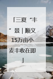 三夏“丰”景｜顺义15万亩小麦丰收在即