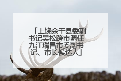 上饶余干县委副书记吴松跨市调任九江瑞昌市委副书记、市长候选人