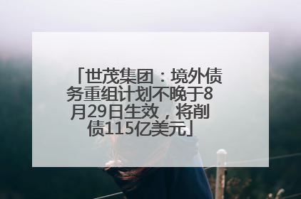 世茂集团：境外债务重组计划不晚于8月29日生效，将削债115亿美元