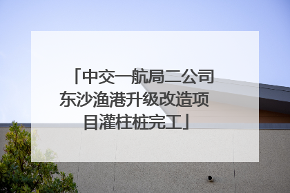 中交一航局二公司东沙渔港升级改造项目灌柱桩完工
