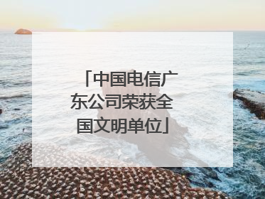 中国电信广东公司荣获全国文明单位