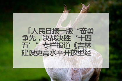 人民日报一版“奋勇争先，决战决胜‘十四五’”专栏报道《吉林建设更高水平开放型经济新体制》