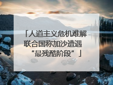 人道主义危机难解 联合国称加沙遭遇“最残酷阶段”