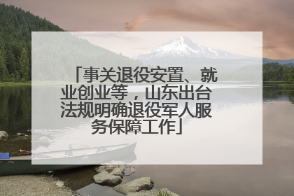 事关退役安置、就业创业等，山东出台法规明确退役军人服务保障工作