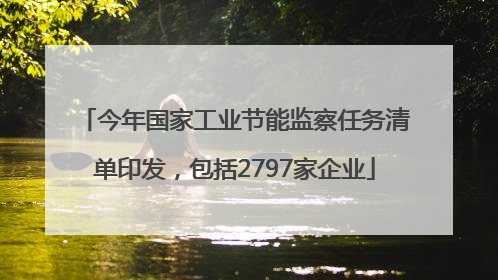 今年国家工业节能监察任务清单印发，包括2797家企业