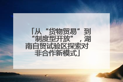 从“货物贸易”到“制度型开放”，湖南自贸试验区探索对非合作新模式