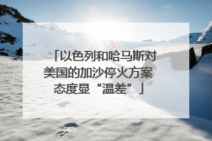 以色列和哈马斯对美国的加沙停火方案态度显“温差”
