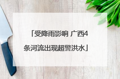 受降雨影响 广西4条河流出现超警洪水