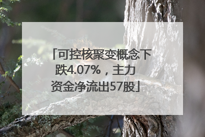 可控核聚变概念下跌4.07%，主力资金净流出57股