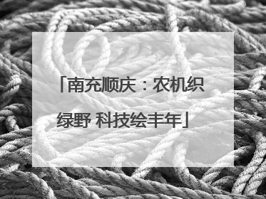 南充顺庆：农机织绿野 科技绘丰年