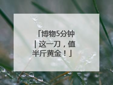 博物5分钟｜这一刀，值半斤黄金！