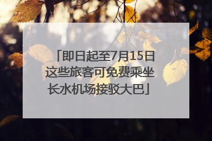 即日起至7月15日 这些旅客可免费乘坐长水机场接驳大巴