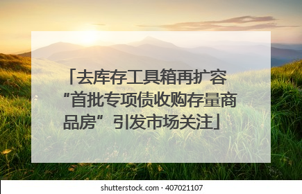 去库存工具箱再扩容 “首批专项债收购存量商品房”引发市场关注