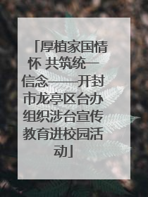 厚植家国情怀 共筑统一信念——开封市龙亭区台办组织涉台宣传教育进校园活动